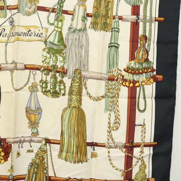 HERMES Carre 90 Scarf ""Pasementerie"" Silk Navy Auth 135492 - Picture 11 of 15